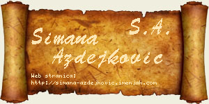Simana Azdejković vizit kartica